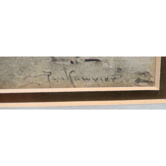 Paul Sawyier “Misty Evening” Lithograph Framed Gold Beveled Wood KY Art 1973 VTG - Picture 7 of 13